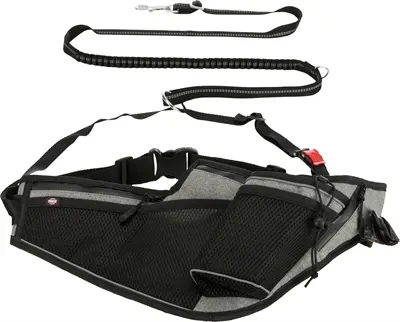 Trixie joggingriem met lijn grijs/zwart 115-150 cm – voor canicross - Afbeelding 4