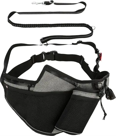 Trixie joggingriem met lijn grijs/zwart 115-150 cm – voor canicross - Afbeelding 5