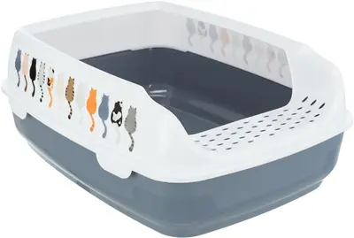 Trixie kattenbak Delio paars-wit 48 x 35 x 20 cm – open, met rand