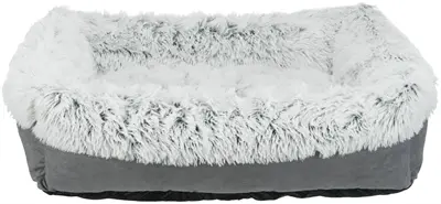 Trixie mand Harvey grijs/wit 60 x 50 cm – velours, voor hond en kat