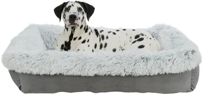 Trixie mand Harvey grijs/wit 60 x 50 cm – velours, voor hond en kat - Afbeelding 7