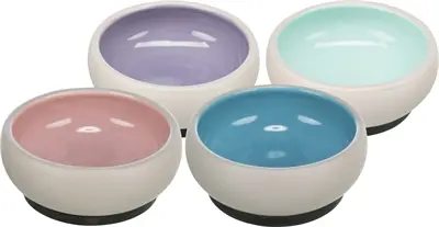 Trixie voerbak keramiek two-tone 11 cm 300 ml – 4 stuks assorti - Afbeelding 4