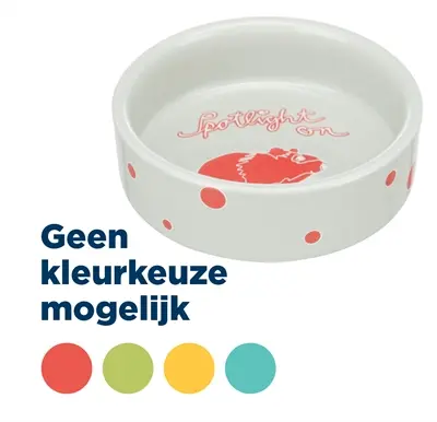 Trixie voerbak keramiek Spotlight hamster 8 cm 90 ml – assorti