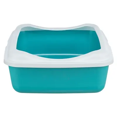 Trixie kattenbak Classic petrol-wit 47 x 37 x 15 cm – open, met rand - Afbeelding 2