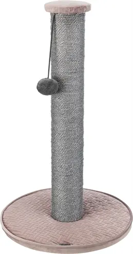 Trixie krabpaal Livia roze-grijs 64 cm – sisal met pluche bal