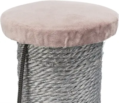 Trixie krabpaal Livia roze-grijs 64 cm – sisal met pluche bal - Afbeelding 2