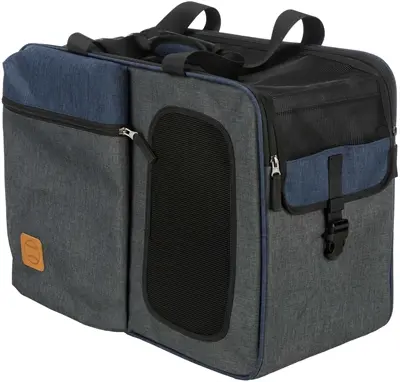 Trixie hondentas en rugzak Tara 2-in-1 grijs-blauw 50 x 25 x 38 cm