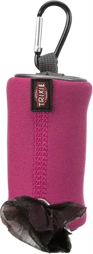 Trixie poepzakhouder neopreen met 20 zakjes – assorti, met haak