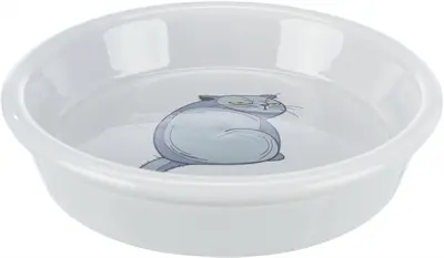 Trixie voerbak/waterbak Boze Kat grijs 13 cm 250 ml – lage rand