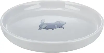 Trixie voerbak kat plat en breed kattenprint grijs 23 cm 600 ml
