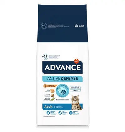 Advance kattenvoer Adult Kip/Rijst 15 kg – ondersteunt weerstand