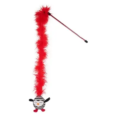 Rosewood kattenhengel gestreepte pinguïn met veer 55 cm - Afbeelding 4