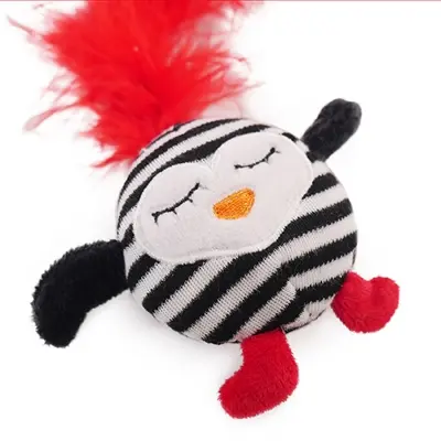 Rosewood kattenhengel gestreepte pinguïn met veer 55 cm - Afbeelding 5