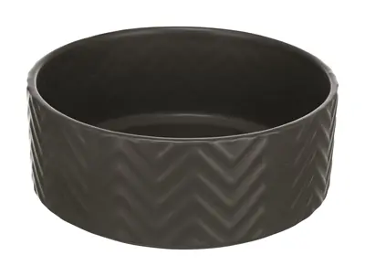 Trixie voerbak en drinkbak Wave keramiek grijs 16 cm 900 ml