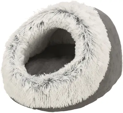 Trixie kattenmand iglo Harvey grijs/wit-zwart 41 x 35 x 26 cm – velours