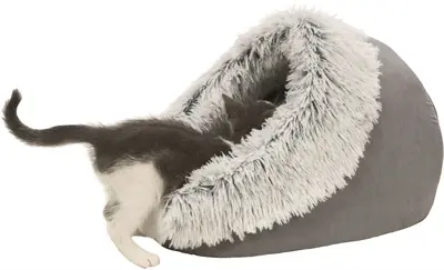 Trixie kattenmand iglo Harvey grijs/wit-zwart 41 x 35 x 26 cm – velours - Afbeelding 11