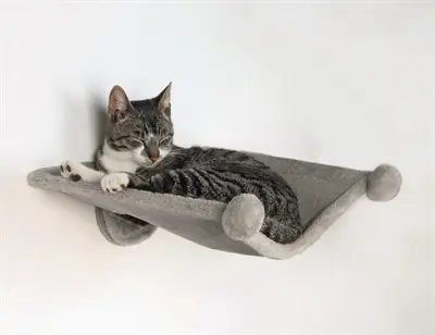 Trixie kattenhangmat voor aan de muur grijs 42 x 41 cm – pluche - Afbeelding 7