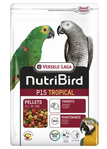 Nutribird P15 Tropical papegaaienvoer 3 kg – onderhoudsvoeder pellets