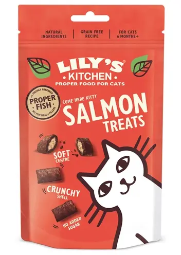 Lily's Kitchen kattensnacks zalm 60 g – knapperig en zacht