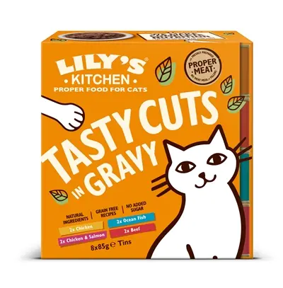 Lily's Kitchen kattenvoer Tasty Cuts in gravy multipack 8 x 85 g