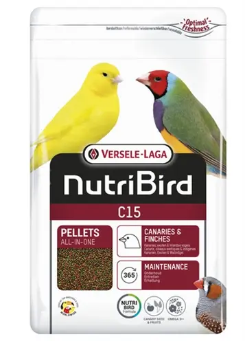Nutribird C15 onderhoudsvoeder kanaries en tropische vogels 1 kg – pellets
