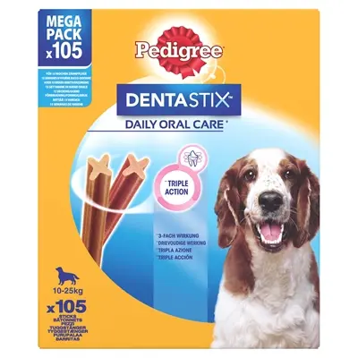 Pedigree Dentastix Medium kauwsnacks 105 stuks – actiepack voor honden