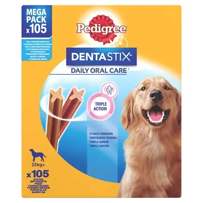 Pedigree Dentastix Maxi kauwsnacks 105 stuks – actiepack voor honden