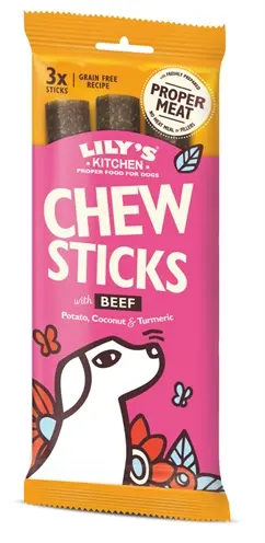 Lily's Kitchen chew sticks rundvlees 120 g – graanvrije hondensnack