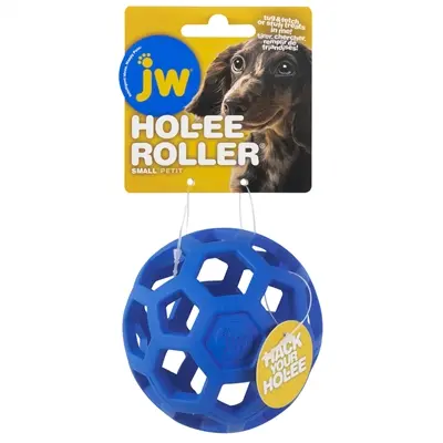 JW Hol-Ee Roller hondenbal S 7,5 cm – rubber, vulbaar met snacks, assorti - Afbeelding 4