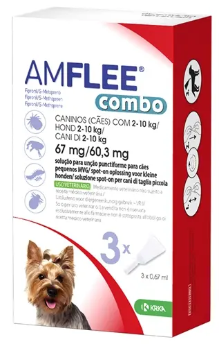 Krka Amflee Combo spot-on hond 2-10 kg 67 mg – 3 pipetten
