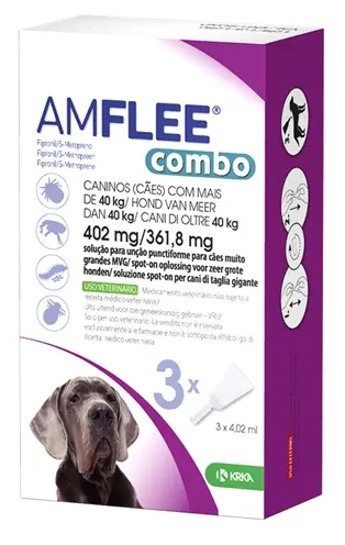 Krka Amflee Combo spot-on hond meer dan 40 kg 402 mg – 3 pipetten