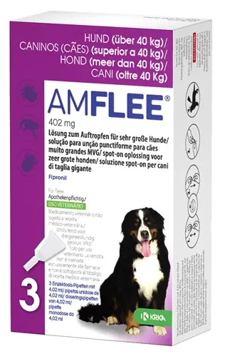 Krka Amflee spot-on hond meer dan 40 kg 402 mg – 3 pipetten