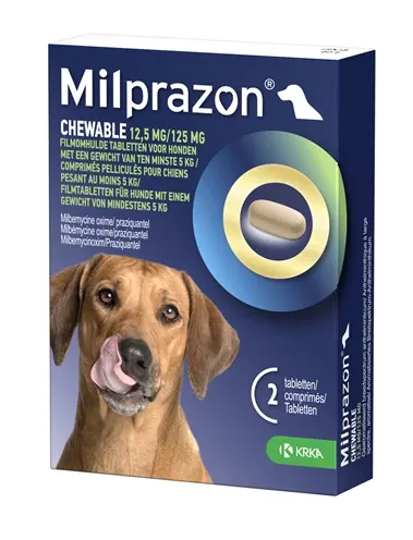 Krka Milprazon kauwtabletten hond vanaf 5 kg 12,5 mg – 2 tabletten