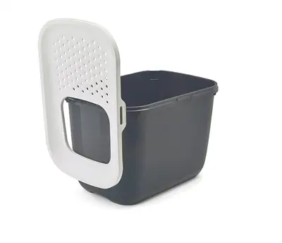 Savic kattenbak Hop In antraciet/wit 58,5 x 39 x 39,5 cm – boveninstap - Afbeelding 5