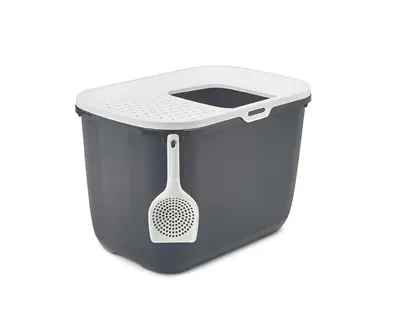 Savic kattenbak Hop In antraciet/wit 58,5 x 39 x 39,5 cm – boveninstap - Afbeelding 7