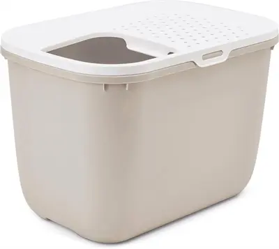 Savic kattenbak Hop In wit/mokka 58,5 x 39 x 39,5 cm – boveninstap