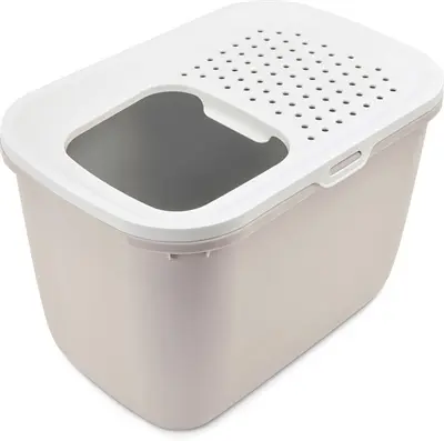 Savic kattenbak Hop In wit/mokka 58,5 x 39 x 39,5 cm – boveninstap - Afbeelding 6