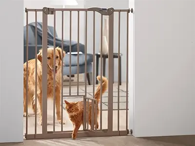 Savic Dog Barrier afsluithek grijs 107 cm – met kleine deur - Afbeelding 4