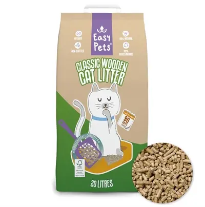 Easypets Biodegradable Classic houtkorrels kattenbakvulling 20 liter
