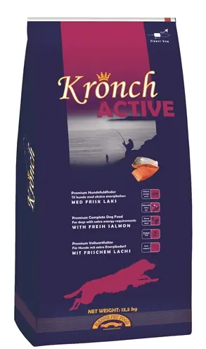 Kronch hondenvoer Active Adult 13,5 kg – zalm en vis, hoge energiebehoefte