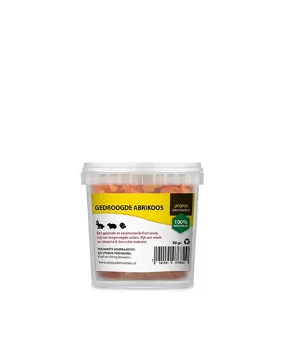 Utopia gedroogde abrikoos 80 g – fruitsnack voor knaagdieren en vogels