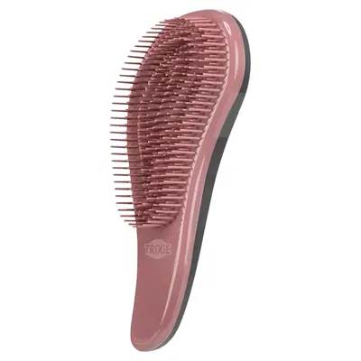 Trixie slickerborstel voor katten roze/zwart 19 cm – zachte pinnen