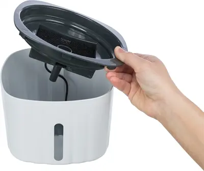 Trixie drinkfontein Flower wit/grijs 2 liter – kunststof, met USB - Afbeelding 9