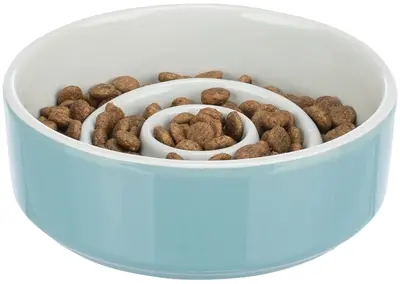 Trixie slowfeeding voerbak keramiek grijs/blauw 14 cm 450 ml – voor honden - Afbeelding 5