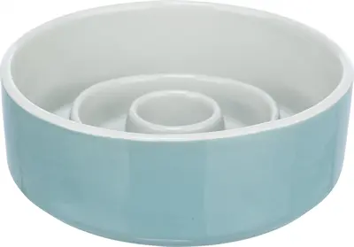 Trixie slowfeeding voerbak keramiek grijs/blauw 17 cm 900 ml – voor honden - Afbeelding 4
