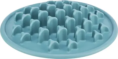 Trixie slowfeeding voermat Pillars TPE blauw 35 x 35 cm