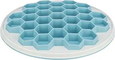 Trixie slowfeeding voerplaat Hive grijs/blauw 30 cm – honinggraat