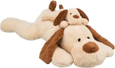 Trixie knuffelhond Benny pluche beige/bruin 75 cm – extra groot - Afbeelding 5