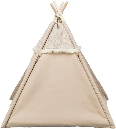 Trixie kattenmand tipi Boho beige 55 x 55 x 65 cm – ook voor kleine honden - Afbeelding 9