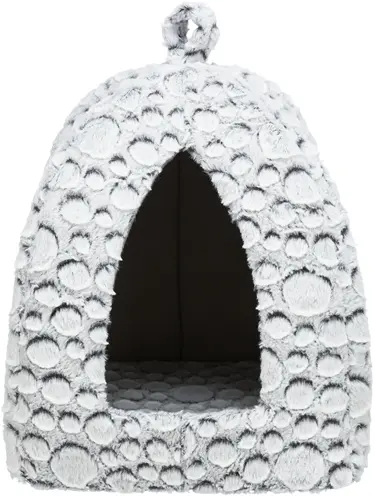 Trixie kattenmand iglo Mila pluche wit/grijs 32 x 32 x 42 cm